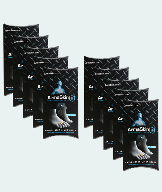 Polymer Anti Blister Short Liner Toe Socks - Value Pack (10 Pairs)