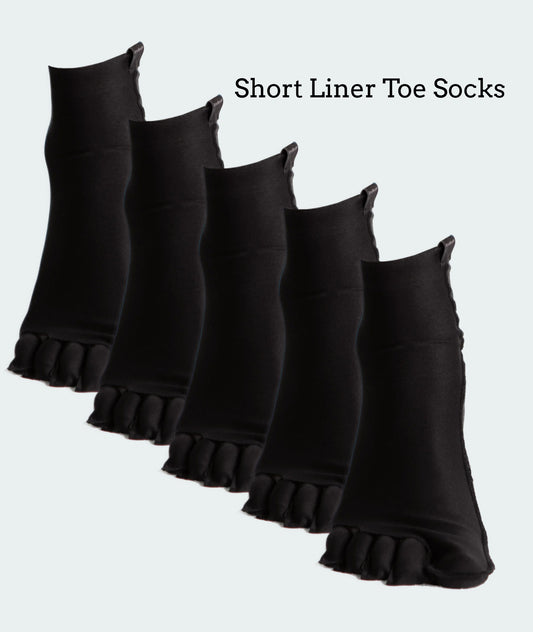 Polymer Anti Blister Short Liner Toe Socks - Value Pack (5 Pairs)